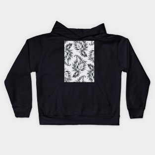 Black and white Paisley Pattern Kids Hoodie